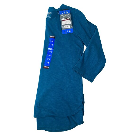 Kirkland Signature Ladies’ Cotton Slub Tee | 3/4 Sleeve | Size L | Blue - Picture 3 of 4